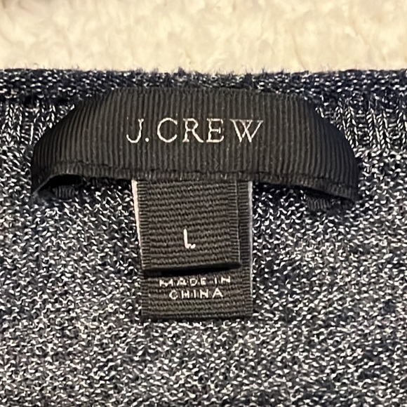 J. CREW woman’s gray linen blend boat neck sweater size large - Picture 6 of 11
